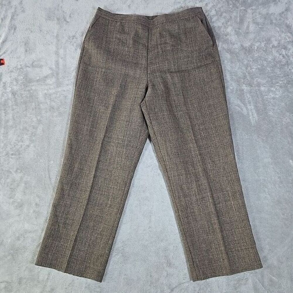 Alfred Dunner Pants Womens 16 Brown Elastic Waist Normcore Grandmacore Classic